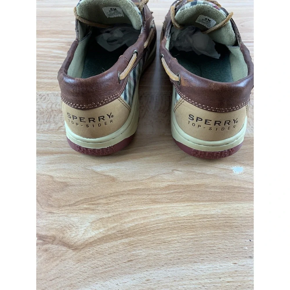 Sperry‎ Top-Sider Women 8M Brown Plaid Bluefish Boat Casual Shoes 9353632